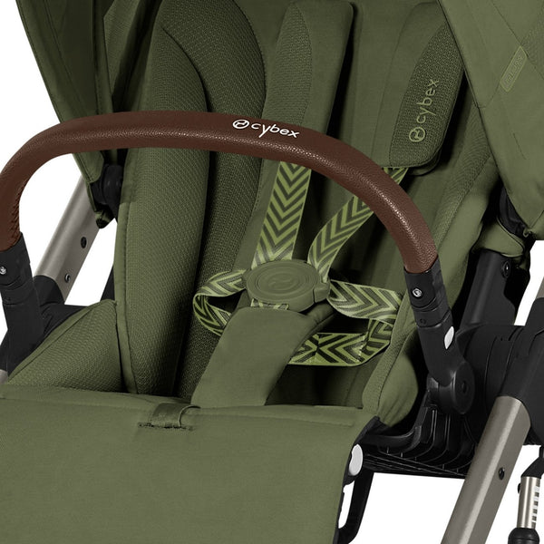 CYBEX Balios S Lux Duo com Alcofa Dobrável, carrinho de bebé com Travel System, fecho compacto, suspensão avançada, assento reversível e alcofa dobrável desde o nascimento até aos 4 anos. Moss Green