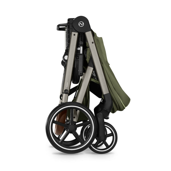 CYBEX Balios S Lux Duo com Alcofa Dobrável, carrinho de bebé com Travel System, fecho compacto, suspensão avançada, assento reversível e alcofa dobrável desde o nascimento até aos 4 anos. Moss Green