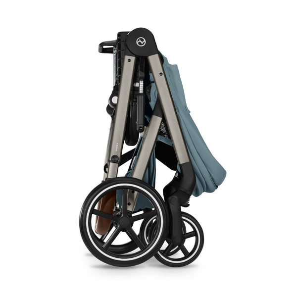 CYBEX Balios S Lux Duo com Alcofa Dobrável, carrinho de bebé com Travel System, fecho compacto, suspensão avançada, assento reversível e alcofa dobrável desde o nascimento até aos 4 anos. Stormy Blue