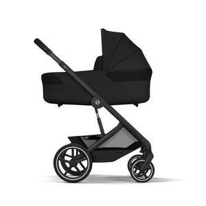 CYBEX Balios S Lux Duo com alcofa Cot S Lux, carrinho de bebé Travel System com suspensão avançada, assento reversível, capota XXL UPF 50+ e utilização desde o nascimento até aos 4 anos. Moon Black