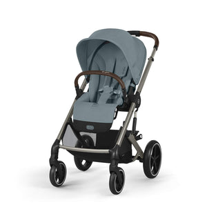 CYBEX BALIOS S LUX TAUPE, carrinho de bebé premium com suspensão avançada, rodas antifuros, reclinação totalmente horizontal, arnês One-Pull e compatibilidade com cadeiras auto CYBEX, Maxi-Cosi e BeSafe desde o nascimento até aos 22 kg. Stormy Blue