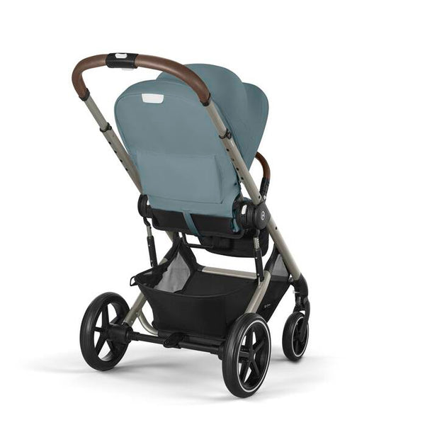 CYBEX BALIOS S LUX TAUPE, carrinho de bebé premium com suspensão avançada, rodas antifuros, reclinação totalmente horizontal, arnês One-Pull e compatibilidade com cadeiras auto CYBEX, Maxi-Cosi e BeSafe desde o nascimento até aos 22 kg. Stormy Blue