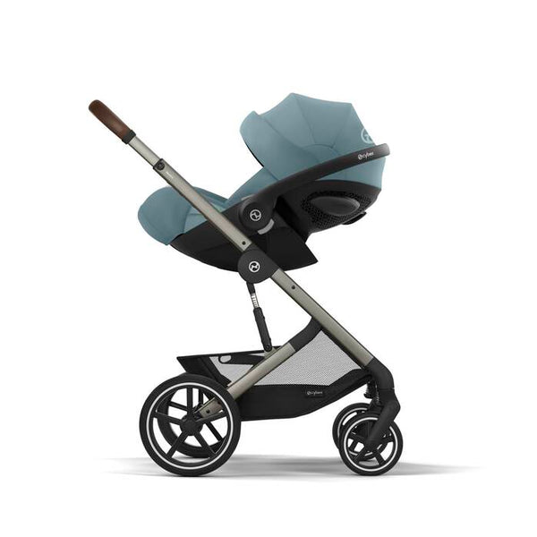 CYBEX BALIOS S LUX TAUPE, carrinho de bebé premium com suspensão avançada, rodas antifuros, reclinação totalmente horizontal, arnês One-Pull e compatibilidade com cadeiras auto CYBEX, Maxi-Cosi e BeSafe desde o nascimento até aos 22 kg. Stormy Blue