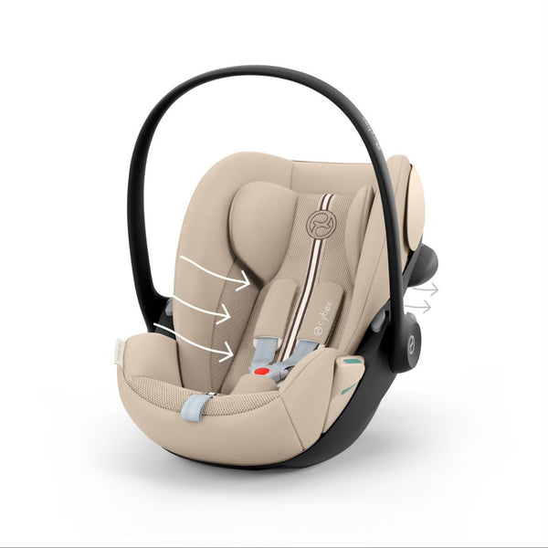 Cadeira auto CYBEX Cloud G3 Plus i-Size para bebé com posição totalmente deitada, ventilação Plus, proteção lateral L.S.P. e compatibilidade com Base G/G3 e Travel System Almond Beige