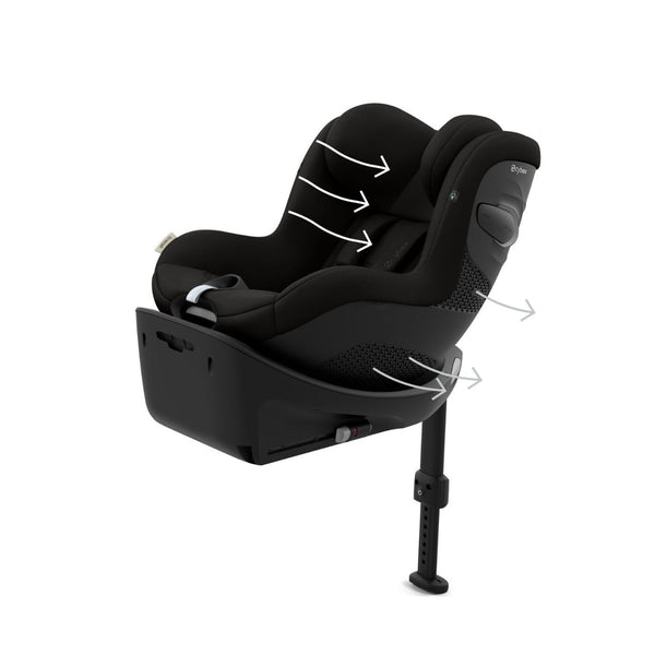 CYBEX Sirona G3, cadeira auto i-Size com rotação de 360°, contramarcha até aos 4 anos, sistema de proteção lateral L.S.P. e compatível exclusivamente com a Base G3. Moon Black