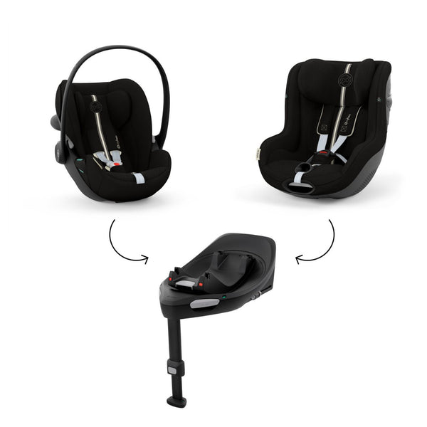 CYBEX Sirona G3 Plus, cadeira auto i-Size com rotação de 360°, tecidos Plus 6 vezes mais respiráveis, proteção lateral L.S.P. e compatível exclusivamente com a Base G3. Moon Black