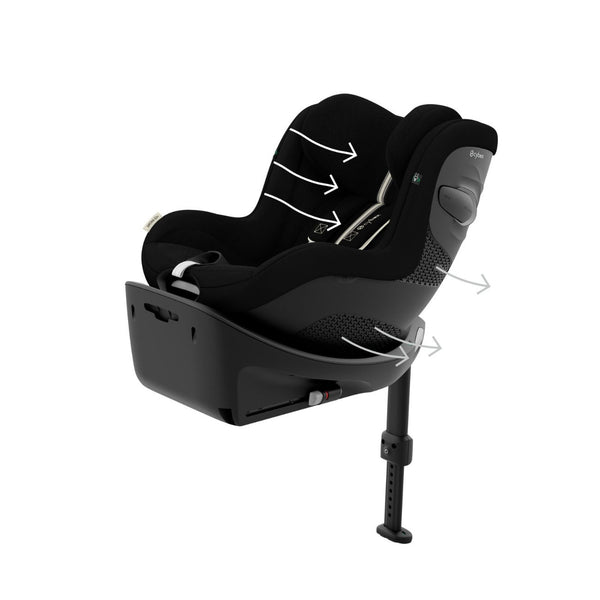 CYBEX Sirona G3 Plus, cadeira auto i-Size com rotação de 360°, tecidos Plus 6 vezes mais respiráveis, proteção lateral L.S.P. e compatível exclusivamente com a Base G3. Moon Black