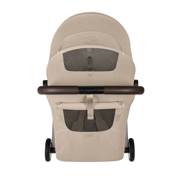 Carrinho de bebé CYBEX Orfeo ultracompacto com reclinação horizontal, arnês One-Pull, compatível com bagagem de mão e Travel System desde o nascimento até aos 22 kg Almond Beige