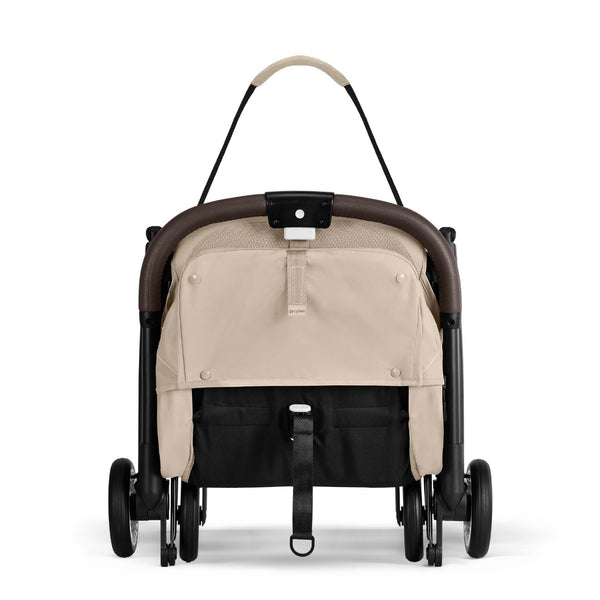 Carrinho de bebé CYBEX Orfeo ultracompacto com reclinação horizontal, arnês One-Pull, compatível com bagagem de mão e Travel System desde o nascimento até aos 22 kg Almond Beige