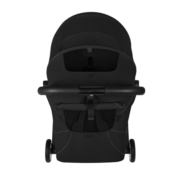 Carrinho de bebé CYBEX Orfeo ultracompacto com reclinação horizontal, arnês One-Pull, compatível com bagagem de mão e Travel System desde o nascimento até aos 22 kg Magic Black