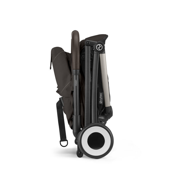 CARRINHO COMPACTO CYBEX ORFEO, carrinho ultraleve de 6,3 kg, compatível com bagagem de mão, reclinação totalmente horizontal, arnês One-Pull, capota XL UPF 50+, Travel System e compatibilidade com cadeiras auto CYBEX, Maxi-Cosi e BeSafe desde o nascimento até aos 22 kg. Chocolate Brown