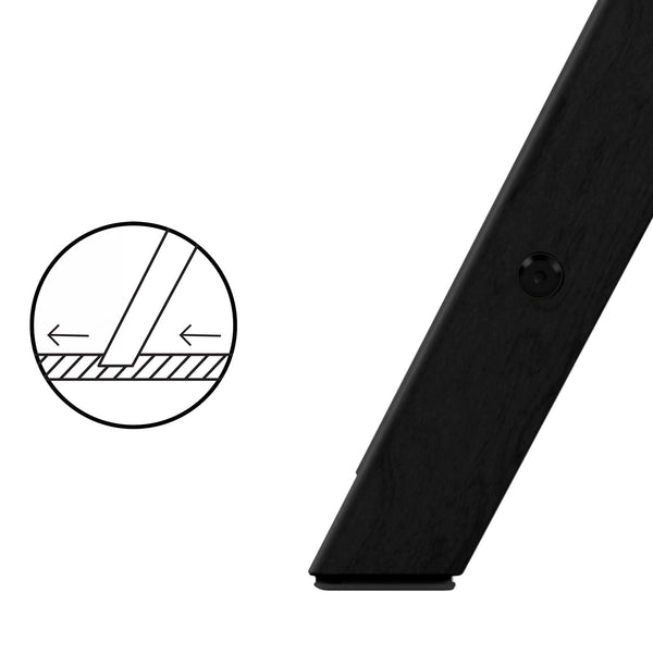Cadeira CYBEX Click & Fold em madeira de faia sustentável, dobrável e compacta, com assento e apoio para os pés ajustáveis e posição ergonómica. Stunning Black
