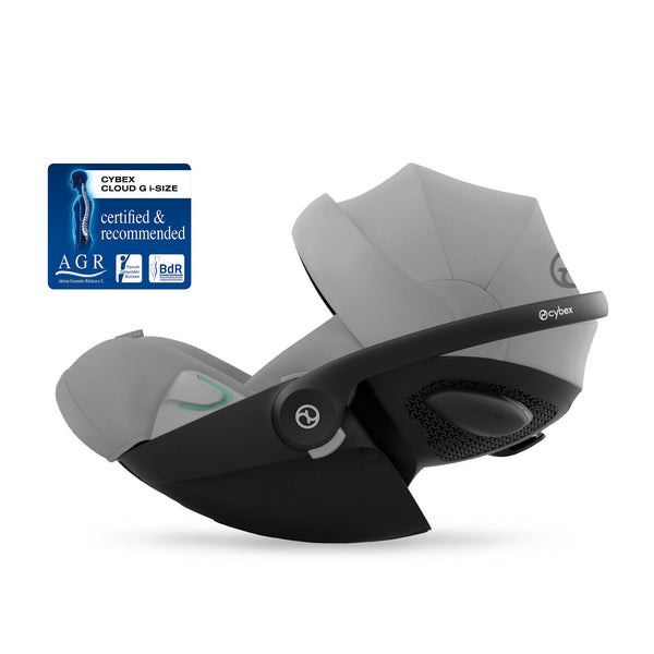 Cadeira auto CYBEX Cloud G Plus i-Size com reclinação totalmente horizontal, tecido em malha respirável, proteção lateral L.S.P., capota UPF50+ e compatível com Base G ISOFIX para bebés dos 40 aos 87 cm.