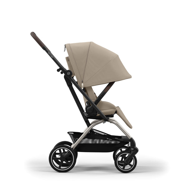 CYBEX EEZY S TWIST+ 2 TAUPE, carrinho de bebé compacto com assento rotativo de 360°, rodas todo-o-terreno, arnês One-Pull, fecho com uma mão e compatibilidade com cadeiras auto CYBEX, Maxi-Cosi e BeSafe desde o nascimento até aos 22 kg. Almond Beige