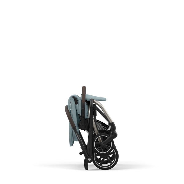 CYBEX EEZY S TWIST+ 2 TAUPE, carrinho de bebé compacto com assento rotativo de 360°, rodas todo-o-terreno, arnês One-Pull, fecho com uma mão e compatibilidade com cadeiras auto CYBEX, Maxi-Cosi e BeSafe desde o nascimento até aos 22 kg. Stormy Blue