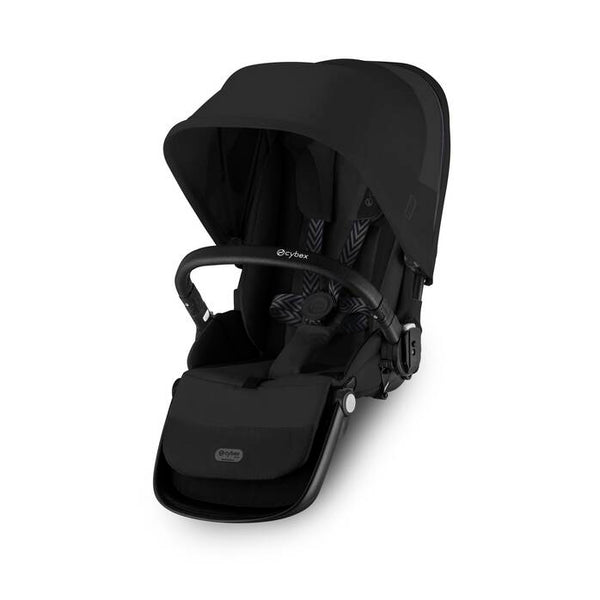 CYBEX GAZELLE S DUPLO BLACK, carrinho duplo com duas unidades de assento incluídas, mais de 20 configurações, arnês One-Pull, fecho compacto, grande capacidade de arrumação e compatibilidade com alcofas e cadeiras auto CYBEX, BeSafe e Maxi-Cosi.