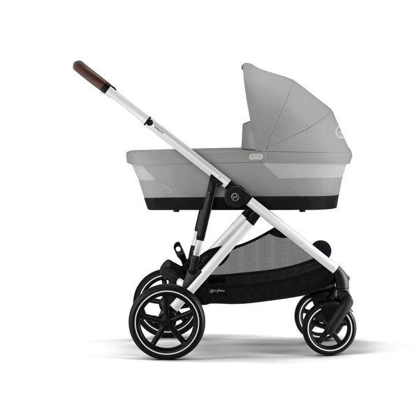 CYBEX GAZELLE S SILVER, carrinho de bebé para uma ou duas crianças, com mais de 20 configurações, fecho compacto, grande capacidade de arrumação e compatibilidade com cadeiras auto CYBEX, BeSafe e Maxi-Cosi. Stone Grey