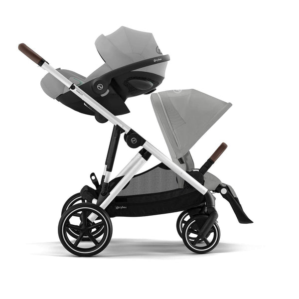 CYBEX GAZELLE S SILVER, carrinho de bebé para uma ou duas crianças, com mais de 20 configurações, fecho compacto, grande capacidade de arrumação e compatibilidade com cadeiras auto CYBEX, BeSafe e Maxi-Cosi. Stone Grey
