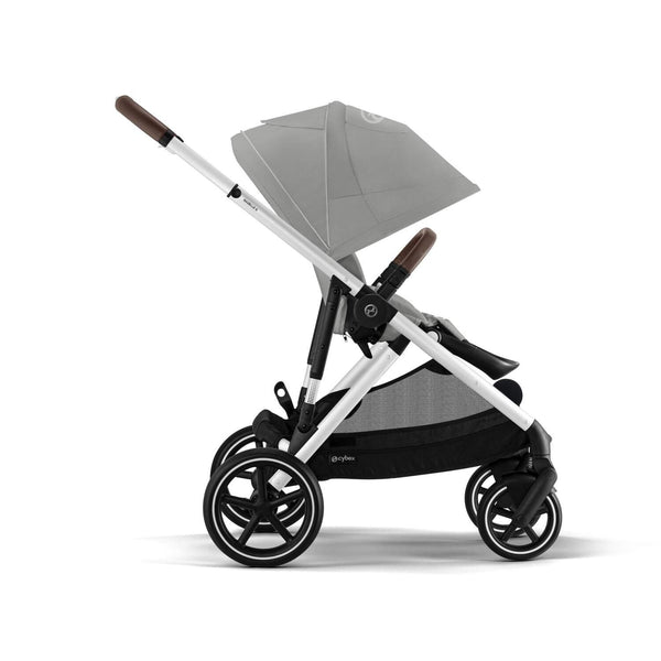 CYBEX GAZELLE S SILVER, carrinho de bebé para uma ou duas crianças, com mais de 20 configurações, fecho compacto, grande capacidade de arrumação e compatibilidade com cadeiras auto CYBEX, BeSafe e Maxi-Cosi. Stone Grey