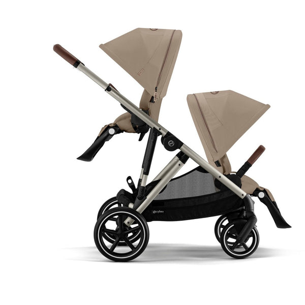 CYBEX GAZELLE S TAUPE, carrinho modular para uma ou duas crianças com mais de 20 configurações, arnês One-Pull, fecho compacto, capacidade de carga até 23 kg e compatibilidade com alcofas, cadeiras auto e acessórios Gazelle S. Almond Beige