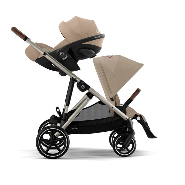 CYBEX GAZELLE S TAUPE, carrinho modular para uma ou duas crianças com mais de 20 configurações, arnês One-Pull, fecho compacto, capacidade de carga até 23 kg e compatibilidade com alcofas, cadeiras auto e acessórios Gazelle S. Almond Beige