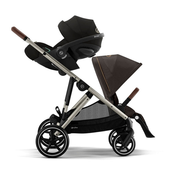 CYBEX GAZELLE S TAUPE, carrinho modular para uma ou duas crianças com mais de 20 configurações, arnês One-Pull, fecho compacto, capacidade de carga até 23 kg e compatibilidade com alcofas, cadeiras auto e acessórios Gazelle S. Chocolate Brown