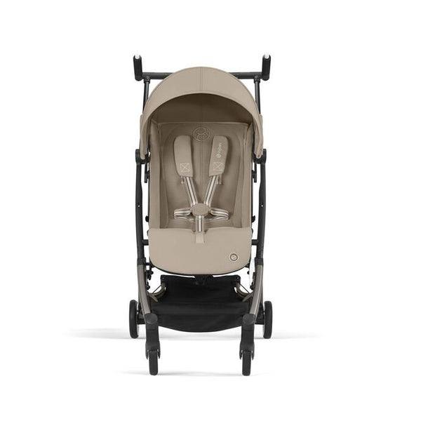 CYBEX LIBELLE SILVER, carrinho de bebé ultracompacto de 6 kg, compatível com bagagem de mão, preparado para Travel System, com arnês ajustável de um puxão e utilização desde o nascimento até aos 22 kg. Almond Beige