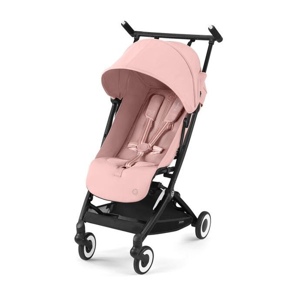 CYBEX LIBELLE SILVER, carrinho de bebé ultracompacto de 6 kg, compatível com bagagem de mão, preparado para Travel System, com arnês ajustável de um puxão e utilização desde o nascimento até aos 22 kg. Candy Pink