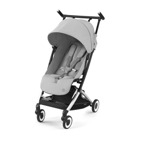 CYBEX LIBELLE SILVER, carrinho de bebé ultracompacto de 6 kg, compatível com bagagem de mão, preparado para Travel System, com arnês ajustável de um puxão e utilização desde o nascimento até aos 22 kg. Fog Grey