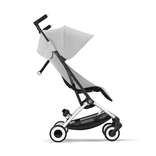 CYBEX LIBELLE SILVER, carrinho de bebé ultracompacto de 6 kg, compatível com bagagem de mão, preparado para Travel System, com arnês ajustável de um puxão e utilização desde o nascimento até aos 22 kg. Fog Grey