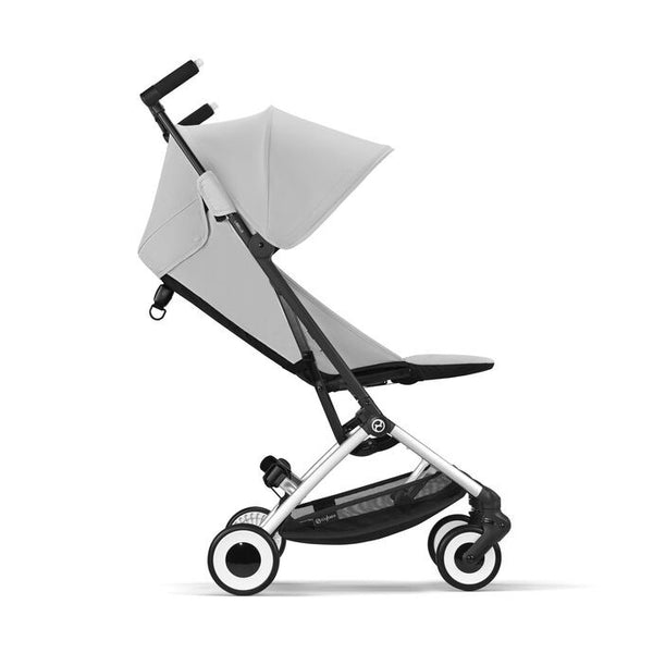 CYBEX LIBELLE SILVER, carrinho de bebé ultracompacto de 6 kg, compatível com bagagem de mão, preparado para Travel System, com arnês ajustável de um puxão e utilização desde o nascimento até aos 22 kg. Fog Grey
