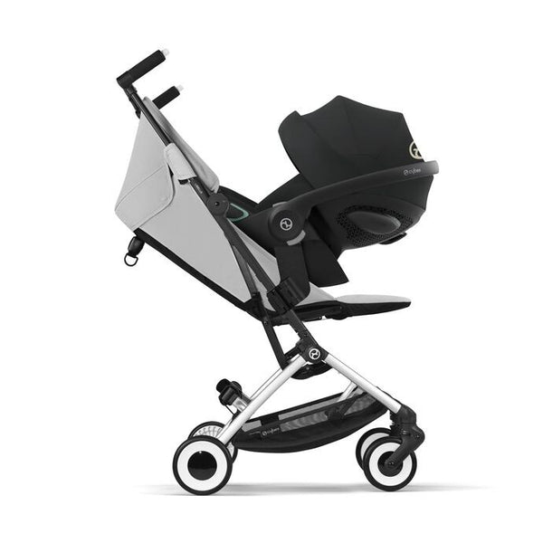 CYBEX LIBELLE SILVER, carrinho de bebé ultracompacto de 6 kg, compatível com bagagem de mão, preparado para Travel System, com arnês ajustável de um puxão e utilização desde o nascimento até aos 22 kg. Fog Grey