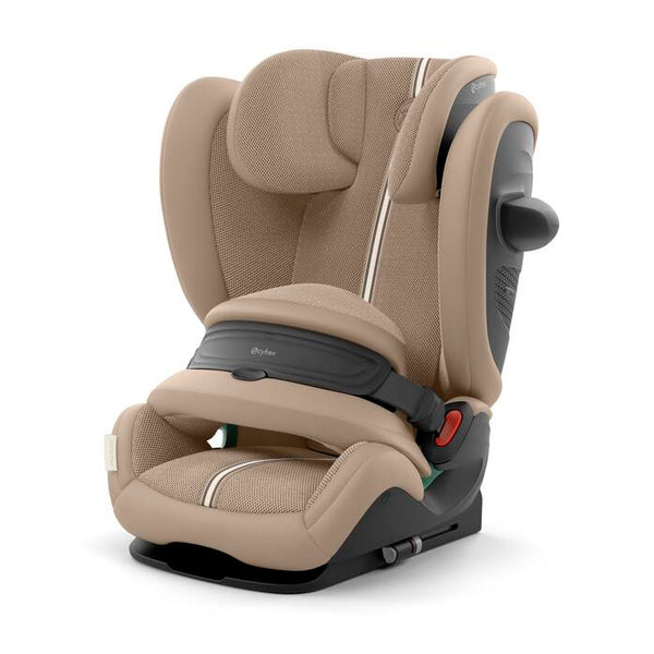 Cadeira auto CYBEX Pallas G3 Plus 2 em 1 com almofada de segurança, encosto de cabeça reclinável, sistema L.S.P. Plus, ventilação completa e utilização dos 76 aos 150 cm. Almond Beige
