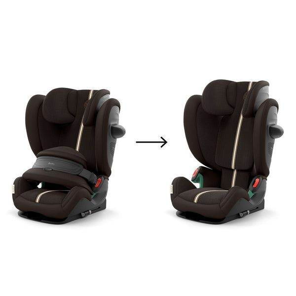 Cadeira auto CYBEX Pallas G3 Plus 2 em 1 com almofada de segurança, encosto de cabeça reclinável, sistema L.S.P. Plus, ventilação completa e utilização dos 76 aos 150 cm. Chocolate Brown
