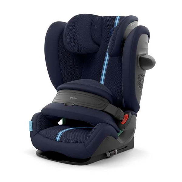 Cadeira auto CYBEX Pallas G3 Plus 2 em 1 com almofada de segurança, encosto de cabeça reclinável, sistema L.S.P. Plus, ventilação completa e utilização dos 76 aos 150 cm. Ocean Blue