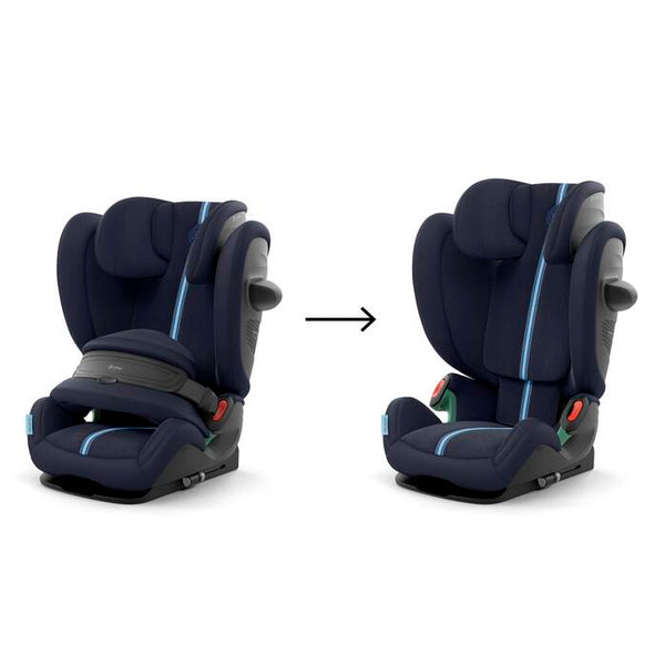 Cadeira auto CYBEX Pallas G3 Plus 2 em 1 com almofada de segurança, encosto de cabeça reclinável, sistema L.S.P. Plus, ventilação completa e utilização dos 76 aos 150 cm. Ocean Blue