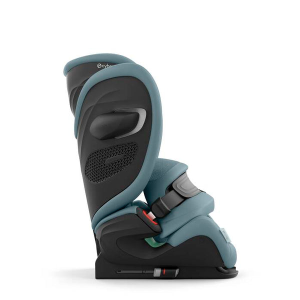Cadeira auto CYBEX Pallas G3 Plus 2 em 1 com almofada de segurança, encosto de cabeça reclinável, sistema L.S.P. Plus, ventilação completa e utilização dos 76 aos 150 cm. Stormy Blue