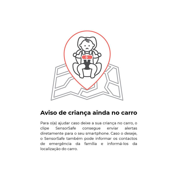 CYBEX SensorSafe 4 in 1 para cadeira auto Grupo 0+, clipe inteligente com alertas de temperatura, abertura do arnês, permanência no automóvel e pausas durante a viagem.