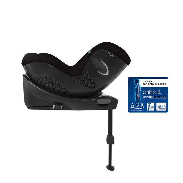 Cadeira auto CYBEX Sirona Gi Plus i-Size com rotação de 360°, tecido Plus respirável, proteção lateral L.S.P., reclinação em 5 posições e utilização desde o nascimento até aos 105 cm. Moon Black