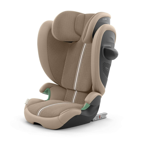 Cadeira auto CYBEX Solution G2 i-Fix Plus dobrável e leve, com encosto de cabeça reclinável, proteção lateral L.S.P. Plus e tecido em malha respirável. Almond Beige