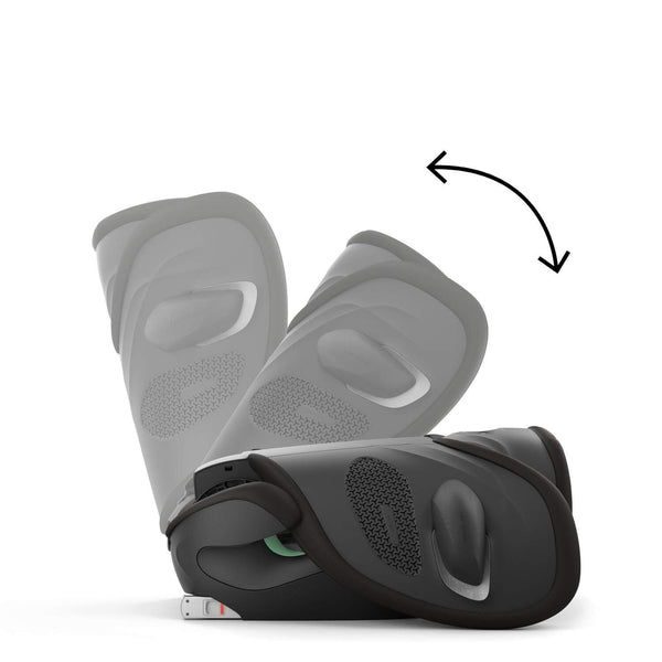 Cadeira auto CYBEX Solution G2 i-Fix Plus dobrável e leve, com encosto de cabeça reclinável, proteção lateral L.S.P. Plus e tecido em malha respirável. Moon Black
