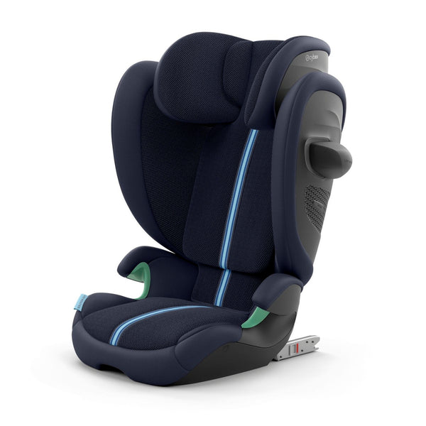 Cadeira auto CYBEX Solution G2 i-Fix Plus dobrável e leve, com encosto de cabeça reclinável, proteção lateral L.S.P. Plus e tecido em malha respirável. Ocean Blue