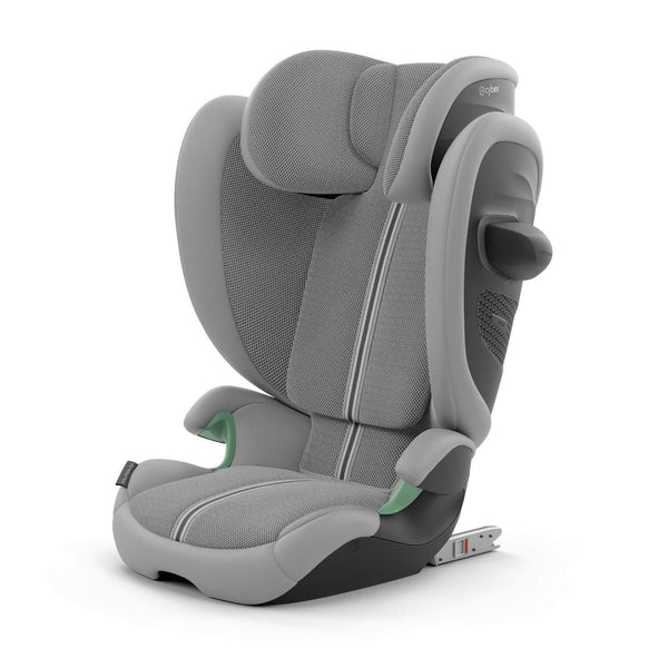 Cadeira auto CYBEX Solution G2 i-Fix Plus dobrável e leve, com encosto de cabeça reclinável, proteção lateral L.S.P. Plus e tecido em malha respirável. Stone Grey