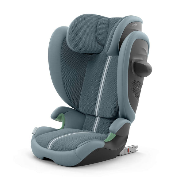 Cadeira auto CYBEX Solution G2 i-Fix Plus dobrável e leve, com encosto de cabeça reclinável, proteção lateral L.S.P. Plus e tecido em malha respirável. Stormy Blue