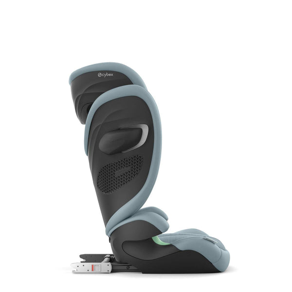 Cadeira auto CYBEX Solution G2 i-Fix Plus dobrável e leve, com encosto de cabeça reclinável, proteção lateral L.S.P. Plus e tecido em malha respirável. Stormy Blue