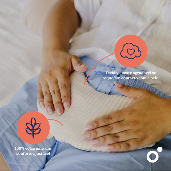 Almofada Anticólicas Doomoo Snoogy Mom com sementes naturais de colza para terapia de calor ou frio, ideal para aliviar dores menstruais, desconfortos da gravidez e recuperação pós-parto
