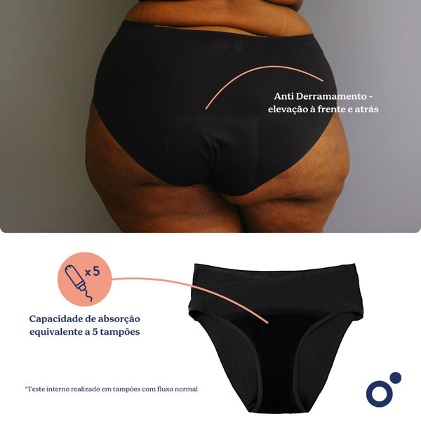 Cueca Pós-parto e Menstrual Doomoo Flowly com elevada absorção, proteção até 12 horas, tecido sem costuras e ajuste confortável durante a gravidez, pós-parto e menstruação.