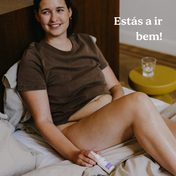 Óleo Íntimo Protetor Doomoo x Shinncare com óleos naturais, aloe vera e bisabolol para proteger, nutrir e aliviar a zona íntima durante a gravidez, pós-parto e uso diário.