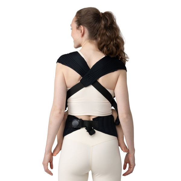 Marsúpio Flybaby ergonómico em tecido 3D Knit respirável, ultraleve, ajustável e adequado desde o nascimento até aos 15 kg cor black