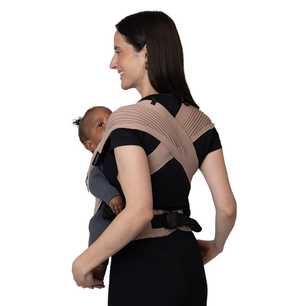 Marsúpio Flybaby ergonómico em tecido 3D Knit respirável, ultraleve, ajustável e adequado desde o nascimento até aos 15 kg cor cinnamon